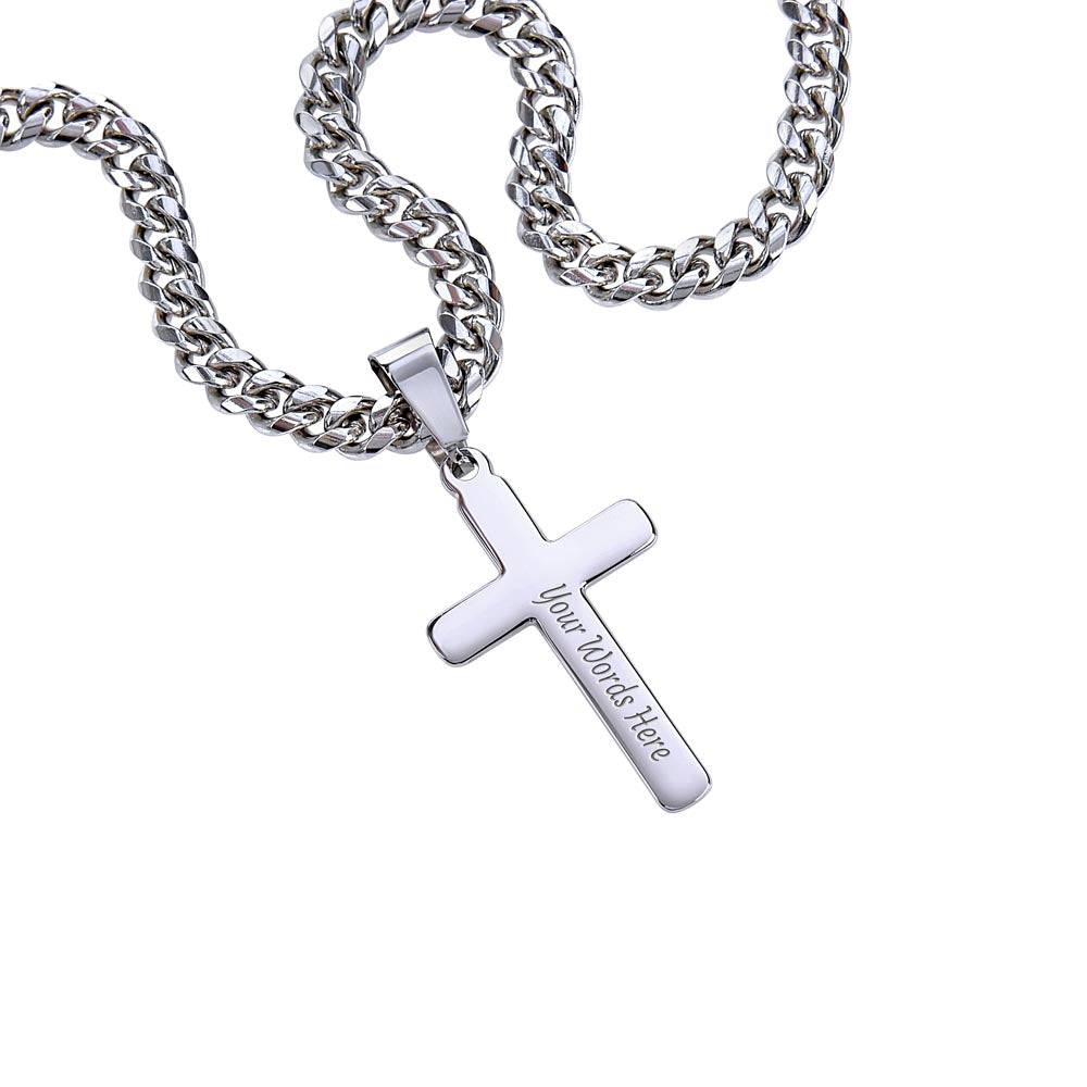 Personalized Cross with Cuban Link Chain - Graduation, Religion, This Is My Prayer