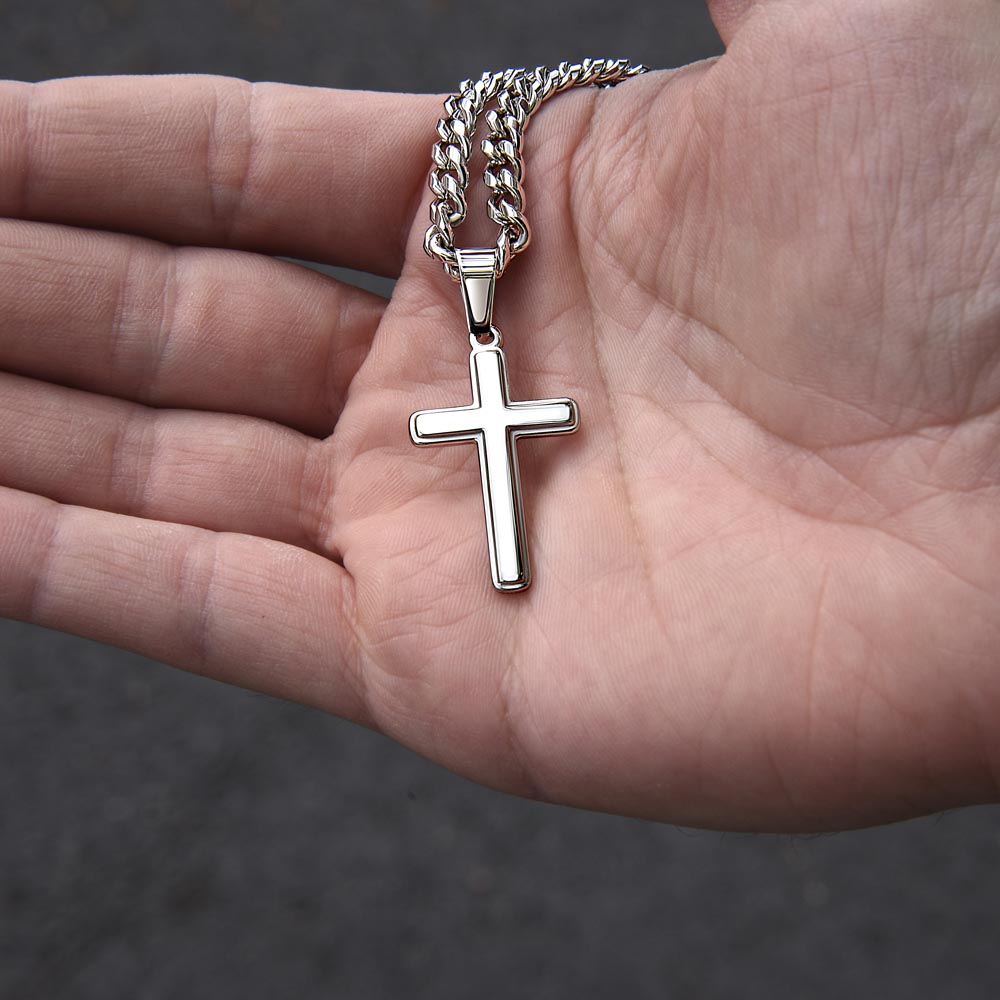 Personalized Cross with Cuban Link Chain - Graduation, You Get Back Up