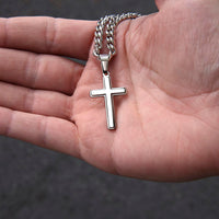 Personalized Cross with Cuban Link Chain - Graduation, You Get Back Up