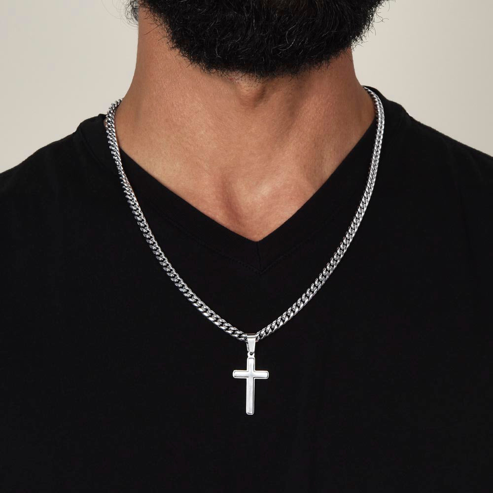 Personalized Cross with Cuban Link Chain - Graduation, You Get Back Up