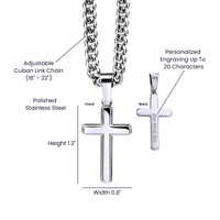Personalized Cross with Cuban Link Chain - Graduation, You Get Back Up