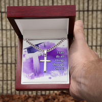 Personalized Cross with Cuban Link Chain - Graduation, Religion, I Can Do All Things