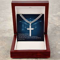 Personalized Cross with Cuban Link Chain - Graduation, You Get Back Up
