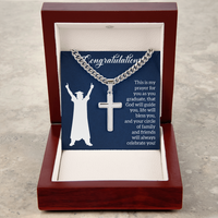 Personalized Cross with Cuban Link Chain - Graduation, Religion, This Is My Prayer