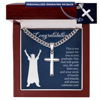 Personalized Cross with Cuban Link Chain - Graduation, Religion, This Is My Prayer