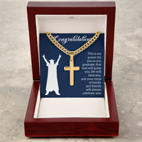 Personalized Cross with Cuban Link Chain - Graduation, Religion, This Is My Prayer