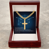Personalized Cross with Cuban Link Chain - Graduation, You Get Back Up