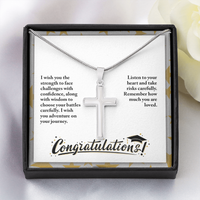 Artisan Cross Necklace with Snake Chain - Graduation, Religion, I Wish You The Strength