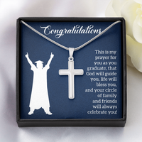 Artisan Cross Necklace with Snake Chain - Graduation, Religion, This Is My Prayer