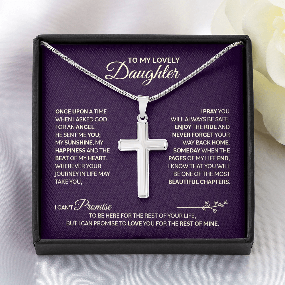 Cross Necklace with Snake Chain for Daughter - Mother's Day Gift