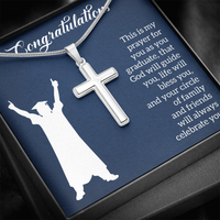 Artisan Cross Necklace with Snake Chain - Graduation, Religion, This Is My Prayer