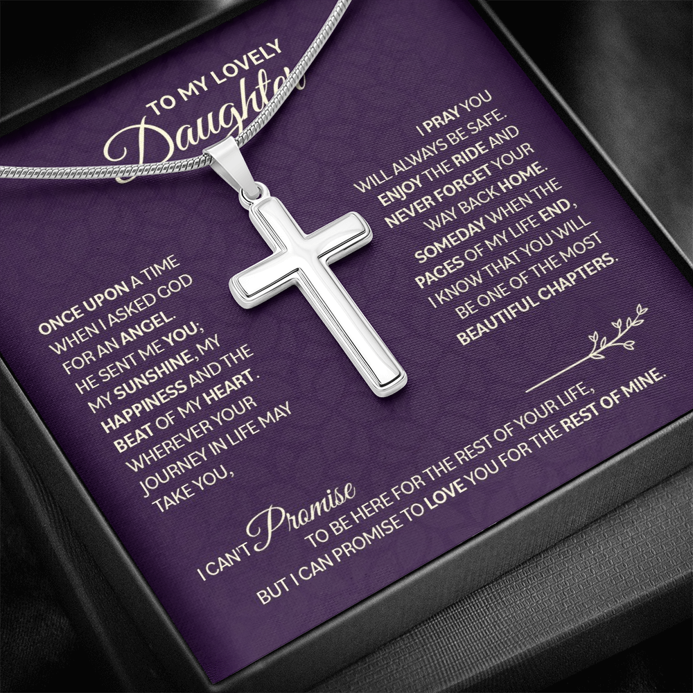 Cross Necklace with Snake Chain for Daughter - Mother's Day Gift