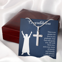 Artisan Cross Necklace with Snake Chain - Graduation, Religion, This Is My Prayer