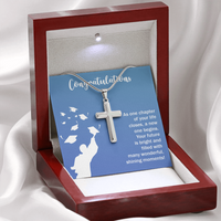 Artisan Cross Necklace with Snake Chain - Graduation, Congratulations