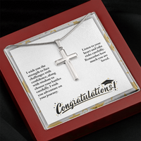 Artisan Cross Necklace with Snake Chain - Graduation, Religion, I Wish You The Strength