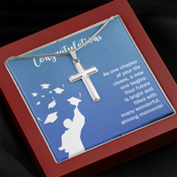 Artisan Cross Necklace with Snake Chain - Graduation, Congratulations