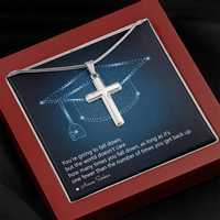 Artisan Cross Necklace with Snake Chain - Graduation, You Get Back Up