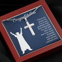 Artisan Cross Necklace with Snake Chain - Graduation, Religion, This Is My Prayer