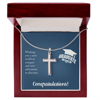 Artisan Cross Necklace with Snake Chain - Gift For Him, Son, Grandson, Wishing You A New Word