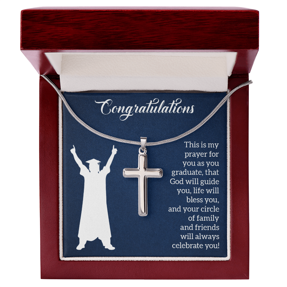 Artisan Cross Necklace with Snake Chain - Graduation, Religion, This Is My Prayer