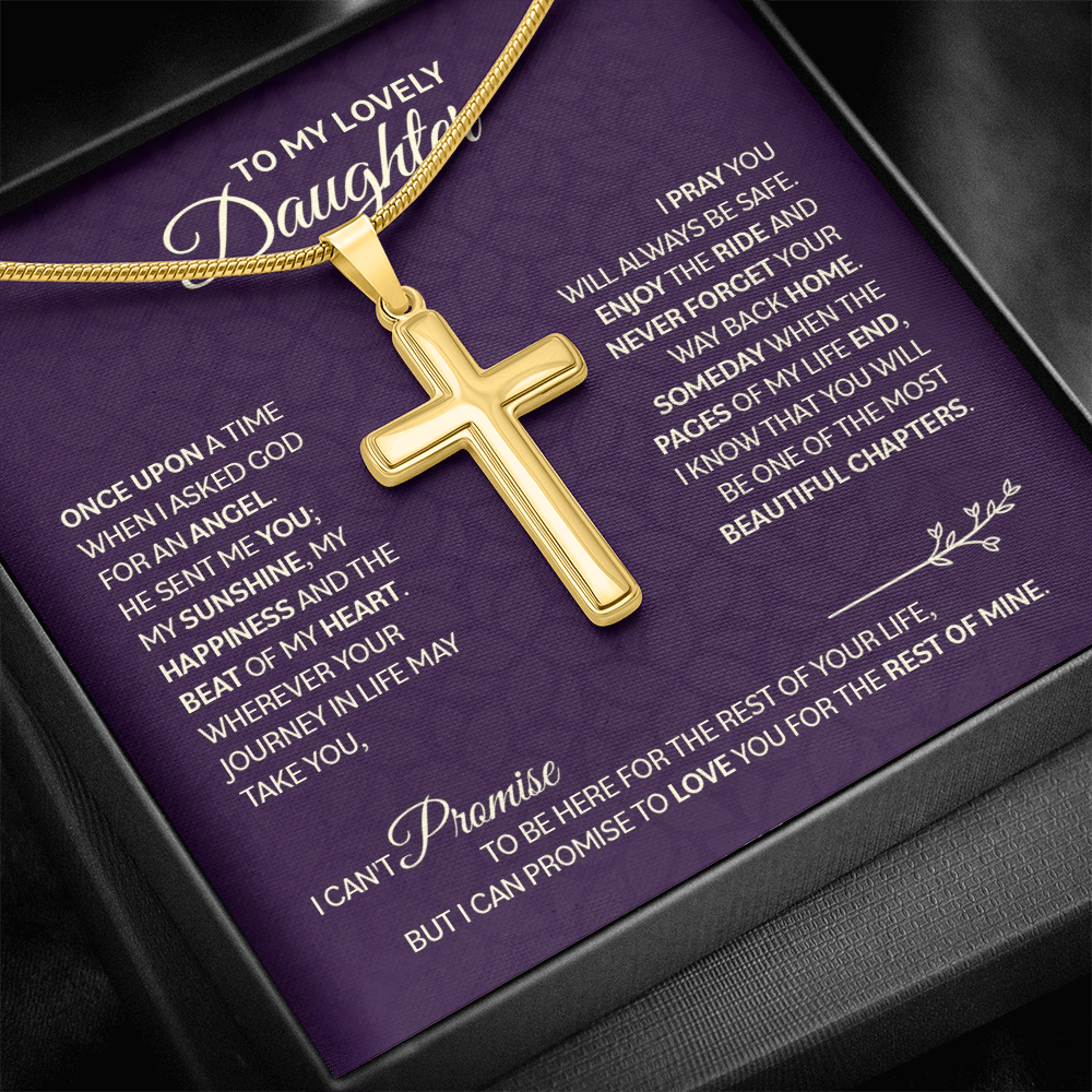 Cross Necklace with Snake Chain for Daughter - Mother's Day Gift