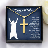 Artisan Cross Necklace with Snake Chain - Graduation, Religion, This Is My Prayer