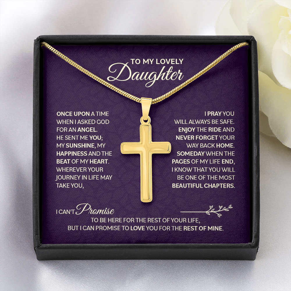 Cross Necklace with Snake Chain for Daughter - Mother's Day Gift