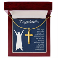 Artisan Cross Necklace with Snake Chain - Graduation, Religion, This Is My Prayer