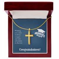 Artisan Cross Necklace with Snake Chain - Gift For Him, Son, Grandson, Wishing You A New Word