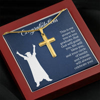 Artisan Cross Necklace with Snake Chain - Graduation, Religion, This Is My Prayer
