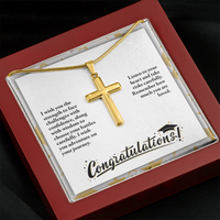 Artisan Cross Necklace with Snake Chain - Graduation, Religion, I Wish You The Strength