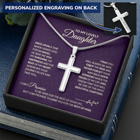 Personalized Cross Necklace with Snake Chain for Daughter - Mother's Day Gift