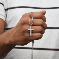 Personalized Cross Necklace with Snake Chain - Graduation, Religion, This Is My Prayer