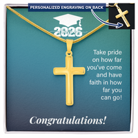 Personalized Cross Necklace with Snake Chain - Gift For Son, Grandson, Great Grandson