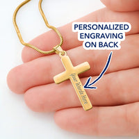 Personalized Cross Necklace with Snake Chain for Daughter - Mother's Day Gift