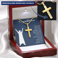 Personalized Cross Necklace with Snake Chain - Graduation, Religion, This Is My Prayer