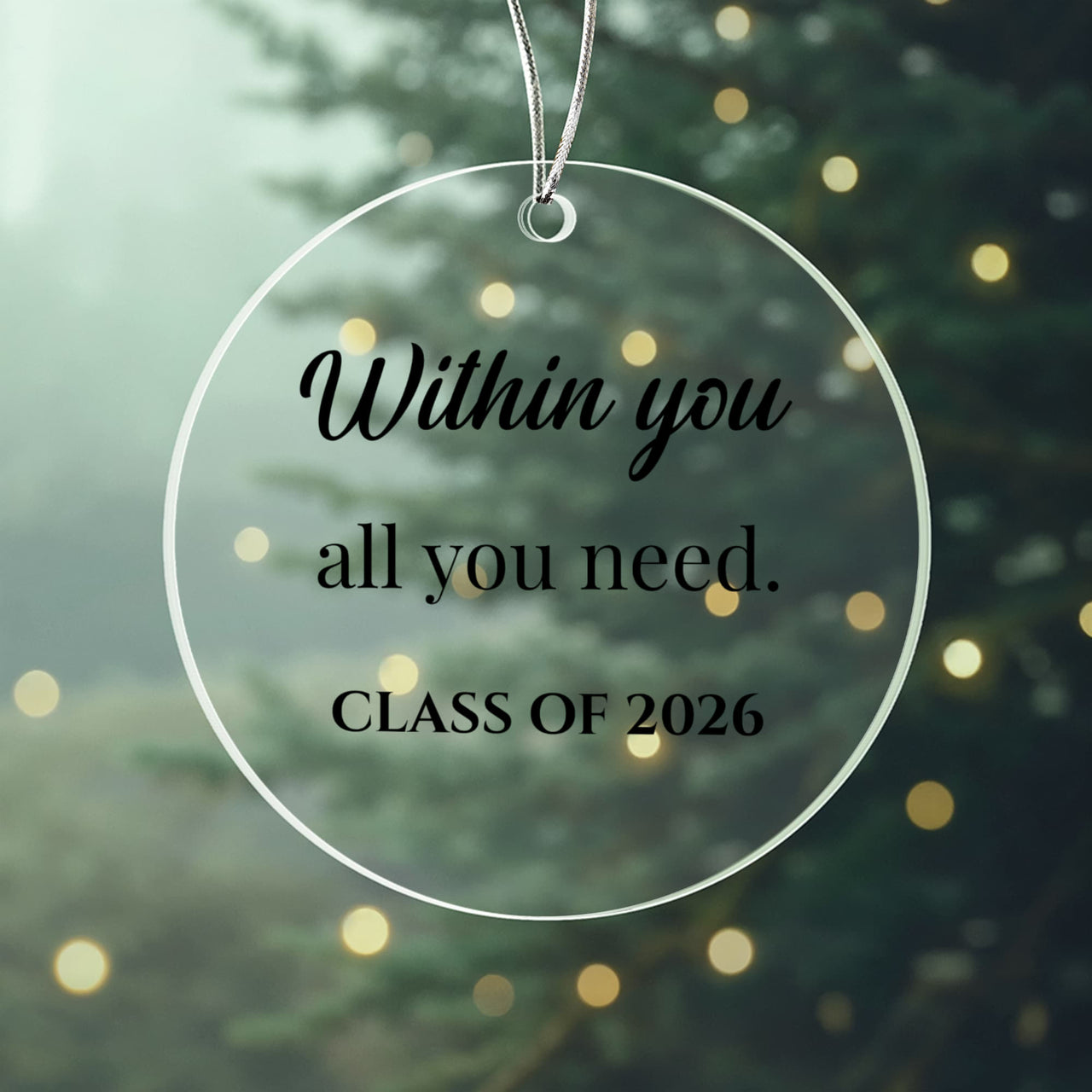 Acrylic Circle Ornament - Graduation