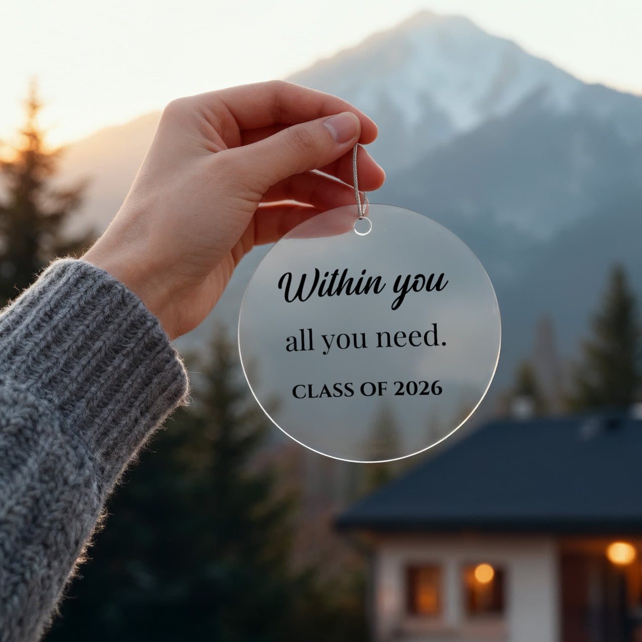 Acrylic Circle Ornament - Graduation
