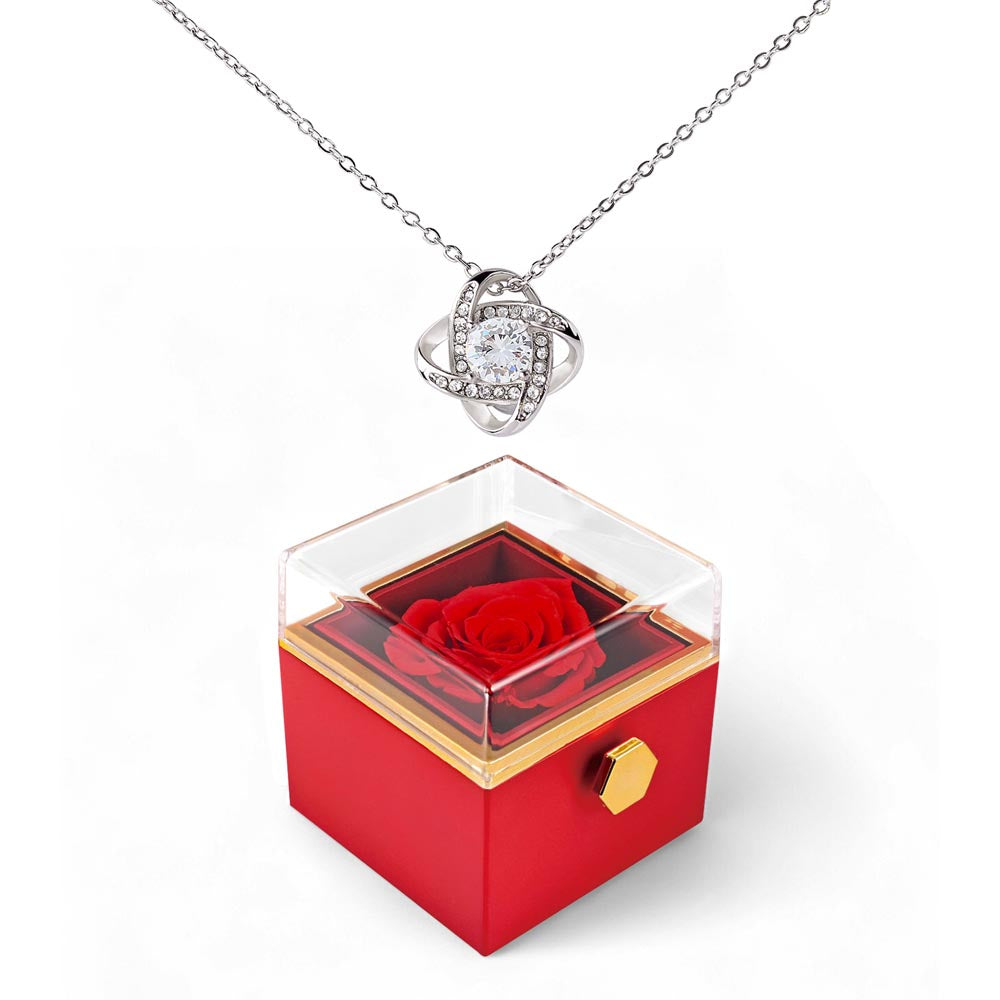 Love Knot with Rotating Rose Gift Box - Mother's Day Gift for Her