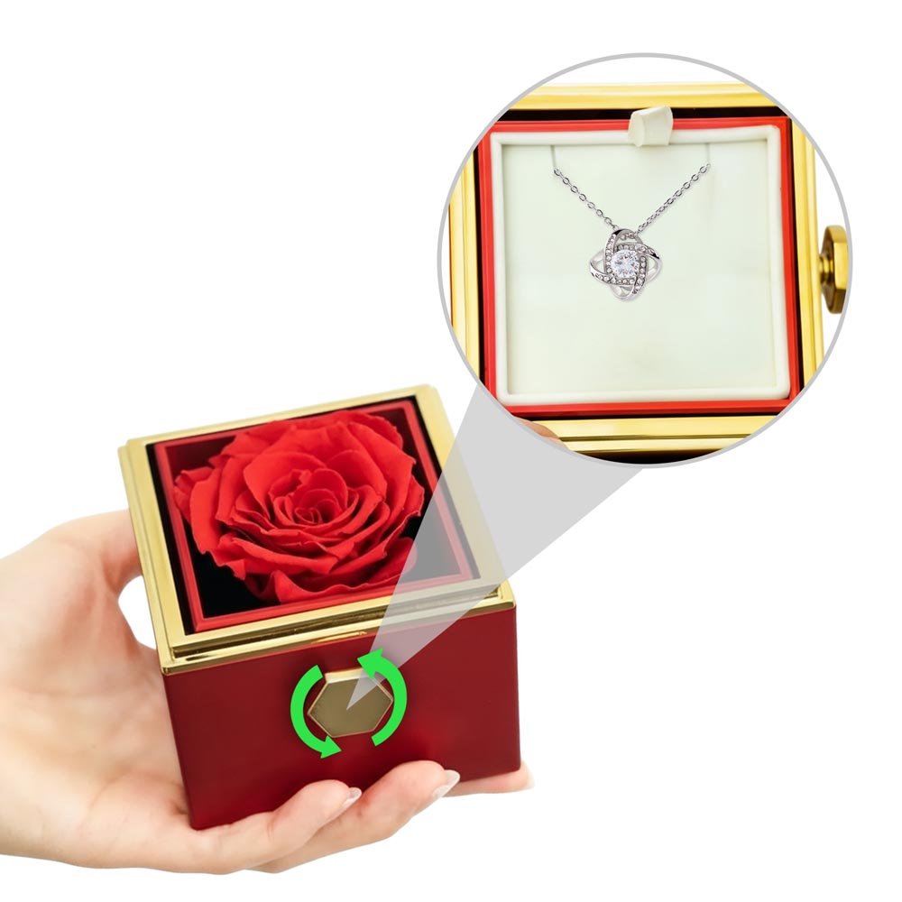 Love Knot with Rotating Rose Gift Box - Mother's Day Gift for Her