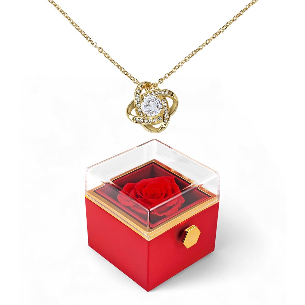 Love Knot with Rotating Rose Gift Box - Mother's Day Gift for Her