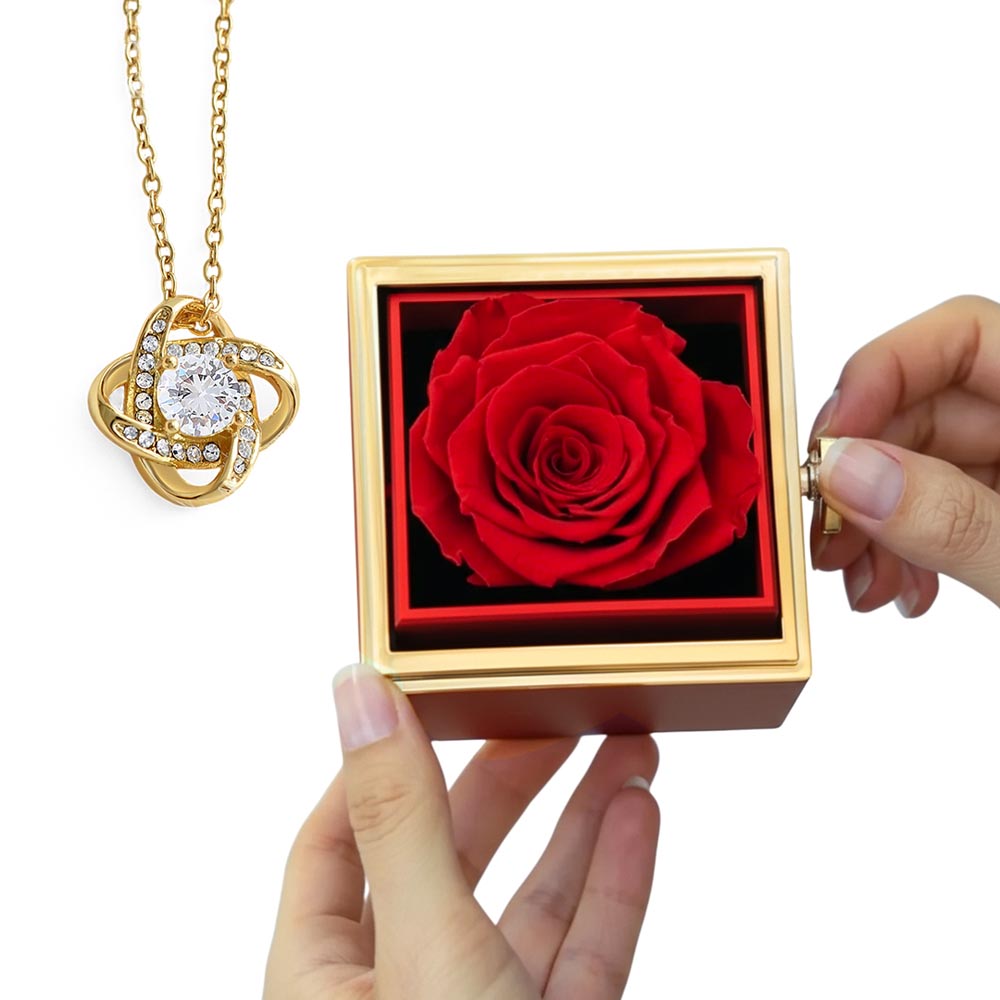 Love Knot with Rotating Rose Gift Box - Mother's Day Gift for Her
