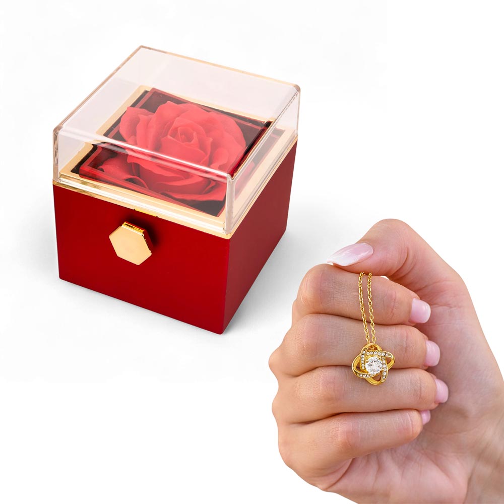 Love Knot with Rotating Rose Gift Box - Mother's Day Gift for Her