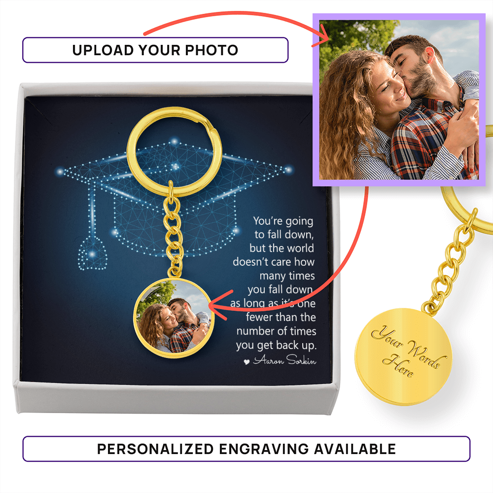 Buyer Upload Graphic Circle Keychain - Graduation, You Get Back Up