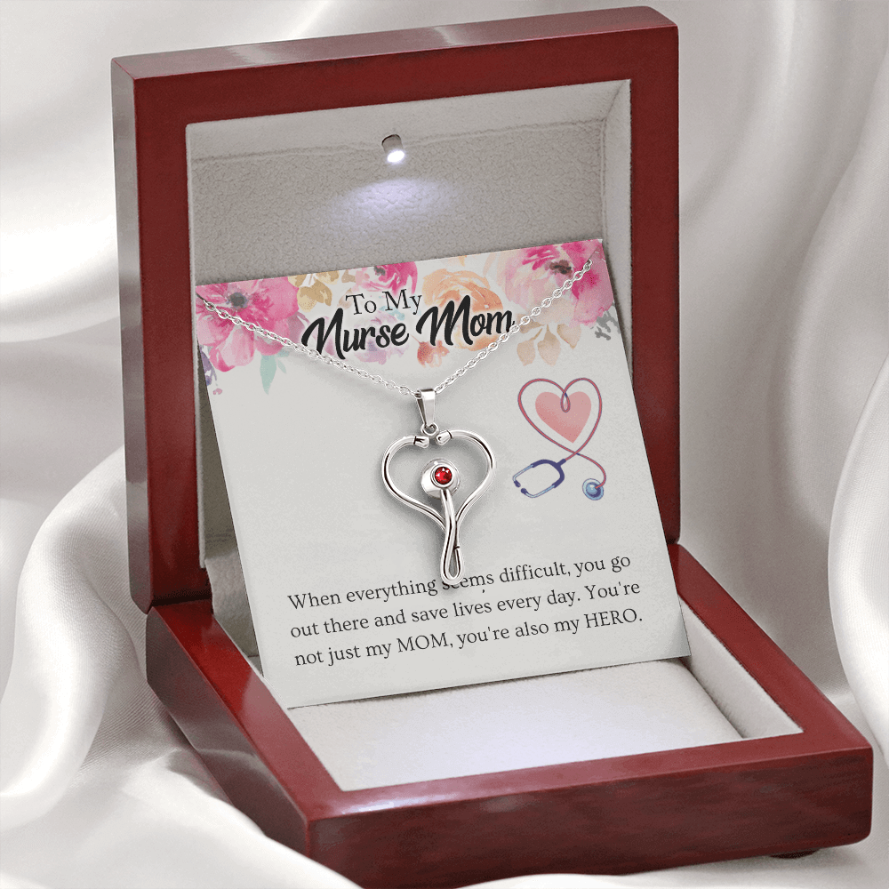 Heart Stethoscope Necklace – Gift for Mom, Nurse, Hero - TreasuredTale