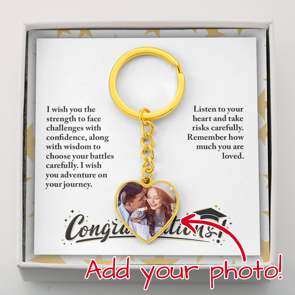 Buyer Upload Graphic Heart Keychain - Graduation, Religion, I Wish You The Strength