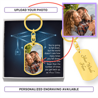 Buyer Upload Graphic Dog Tag Keychain - Graduation, You Get Back Up