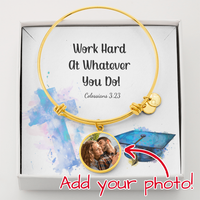 Buyer Upload Luxury Circle Bangle - Graduation, Religion, Work Hard At Whatever You Do