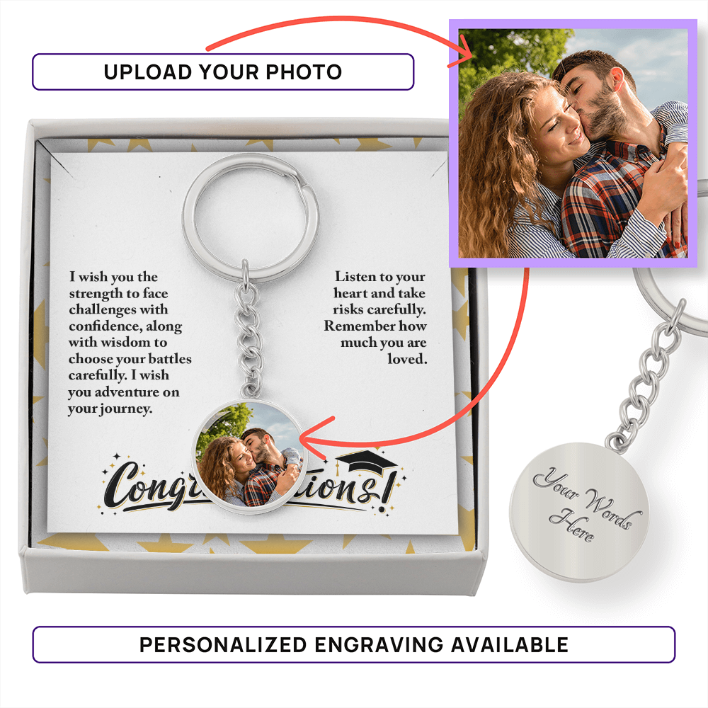 Buyer Upload Graphic Circle Keychain - Graduation, Religion, I Wish You The Strength