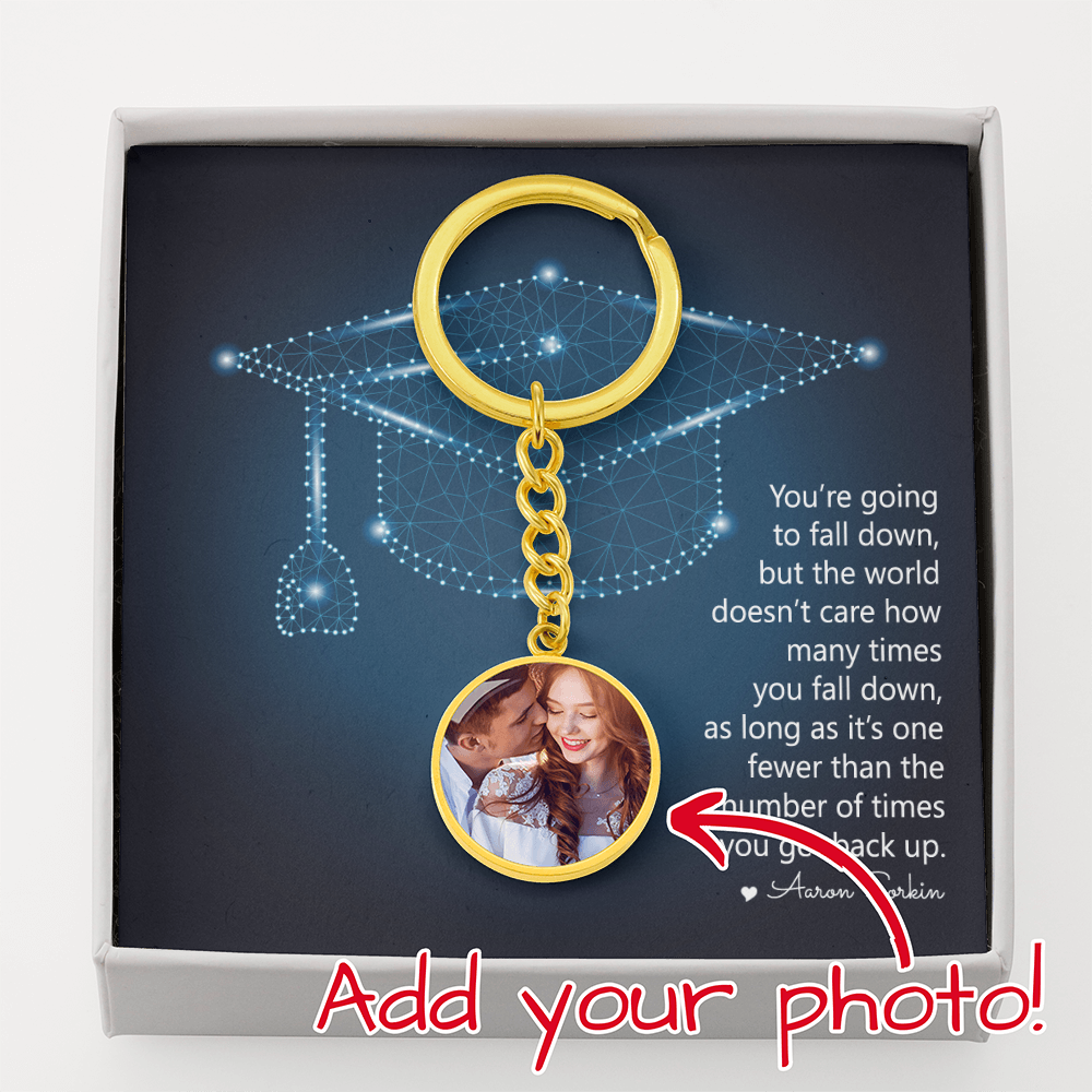 Buyer Upload Graphic Circle Keychain - Graduation, You Get Back Up